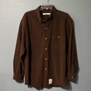 Atlantic Rancher Brown Flannel Shirt Mens Sz M Chamois Button Down Dock Soft